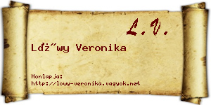 Lőwy Veronika névjegykártya